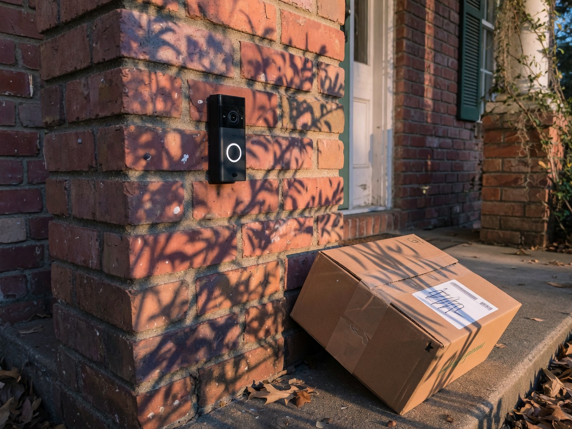 Video doorbell on a Cincinnati porch